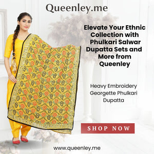 Elevate Your Ethnic Collection with Phulkari Salwar Dupatta Sets and More from Queenley