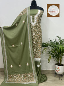 Pashmina Embroidery Suit ( Unstitched Dress Material)