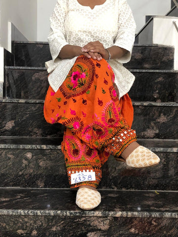 Phulkari handwork Embroidery Cotton Salwar
