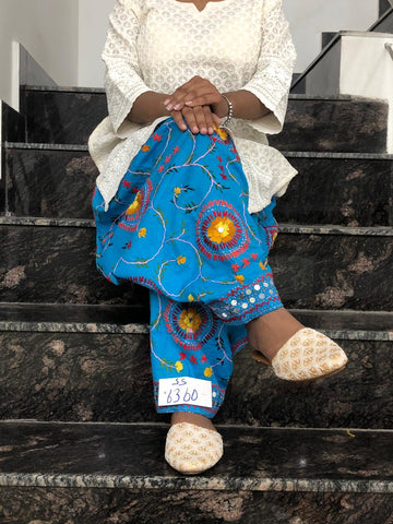 Phulkari handwork Embroidery Cotton Salwar
