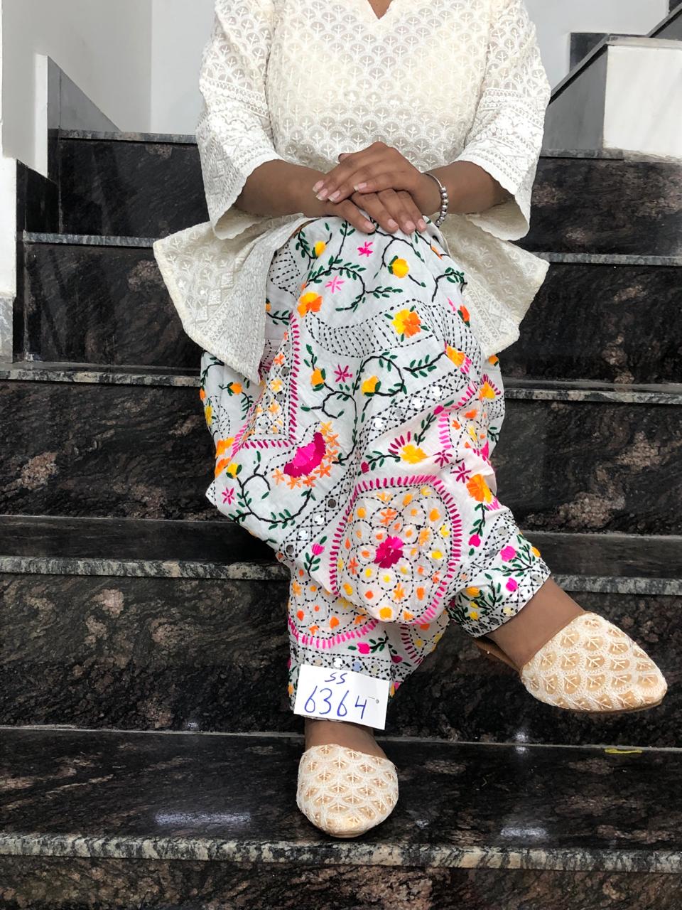 Phulkari handwork Embroidery Cotton Salwar