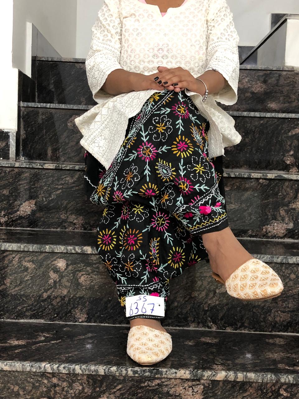 Phulkari handwork Embroidery Cotton Salwar
