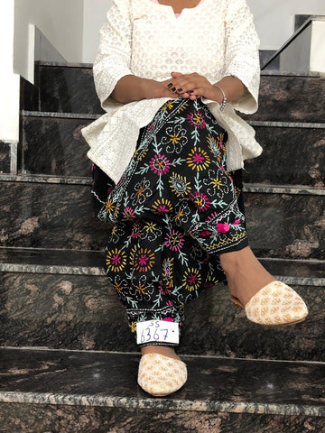 Phulkari handwork Embroidery Cotton Salwar