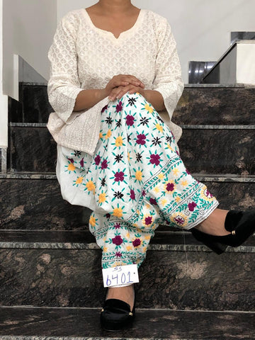 Phulkari handwork Embroidery Cotton Salwar