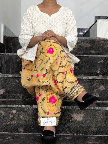Phulkari handwork Embroidery Cotton Salwar