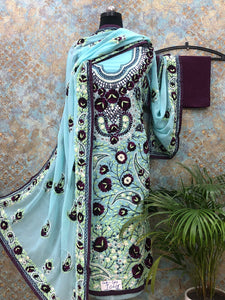 Georgette Suit with Heavy Handwork Embroidery  ( Unstitched Dress Material)
