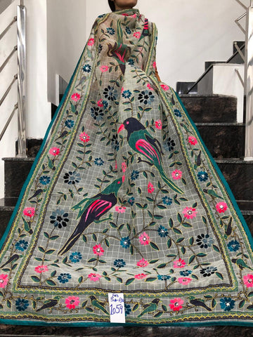 Chanderi Handwork Embroidery Kalamkari Dupatta